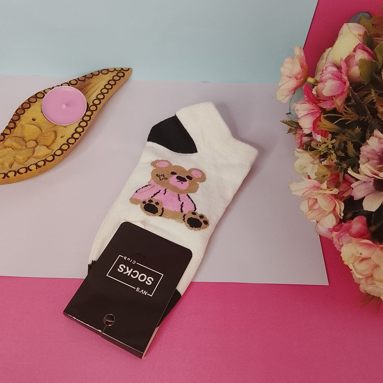 جوراب مچی زنانه برندsocks طرح موشی مدل مچی و سفید و راحتی و اسپرت