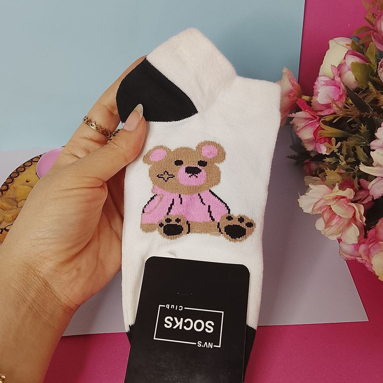 جوراب مچی زنانه برندsocks طرح موشی مدل مچی و سفید و راحتی و اسپرت