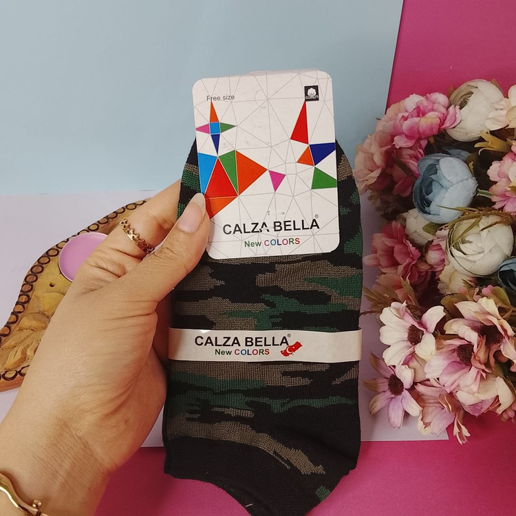 جوراب مچی زنانه چریکی ارتشی calzabella مدل ارتشی چریکی مچی نخی روزانه
