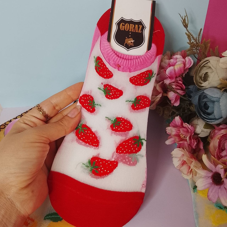 جوراب مچی زنانه goraz طرح میوه ای مدل نخی و مچی و راحتی و فانتزی