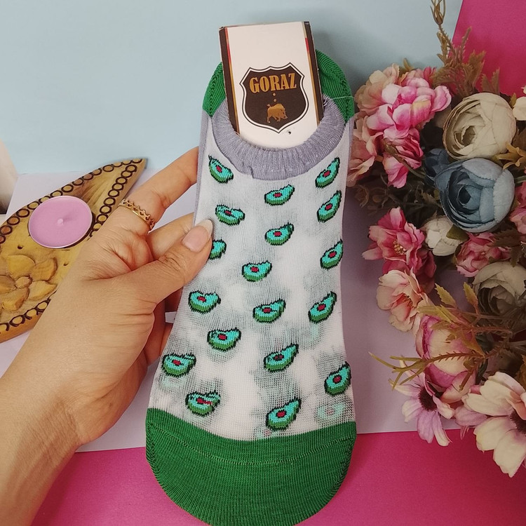جوراب مچی زنانه goraz طرح میوه ای مدل نخی و مچی و راحتی و فانتزی