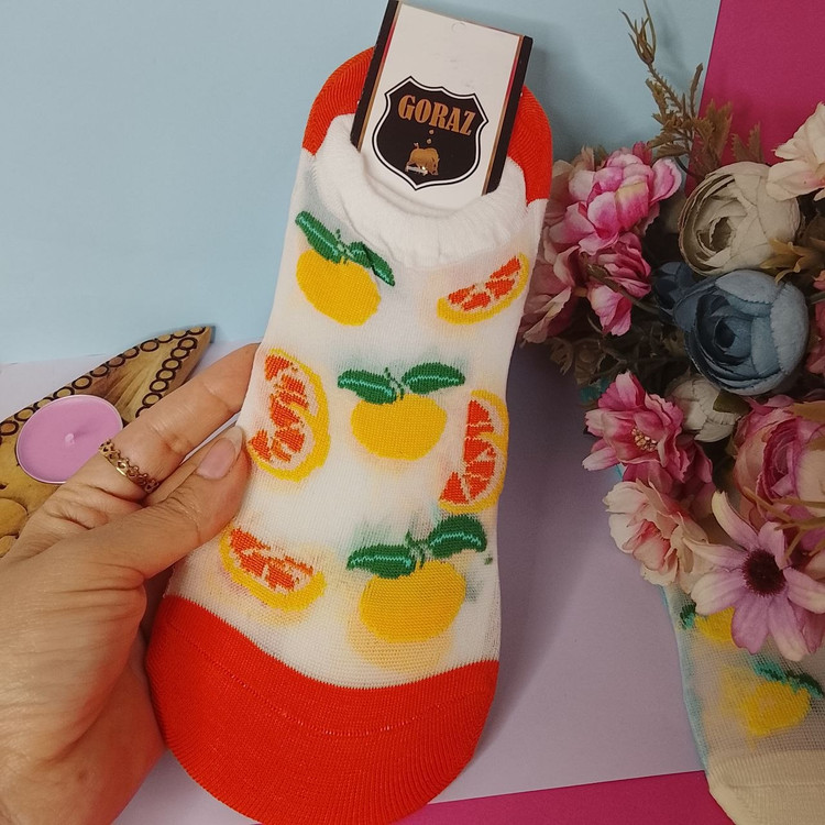 جوراب مچی زنانه goraz طرح میوه ای مدل نخی و مچی و راحتی و فانتزی