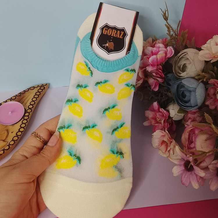 جوراب مچی زنانه goraz طرح میوه ای مدل نخی و مچی و راحتی و فانتزی