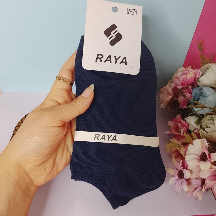 جوراب مچی زنانه Raya طرح سورمه ای ساده مدل مچی و نخی و ساده و اسپرت و راحتی روزانه کارمندی