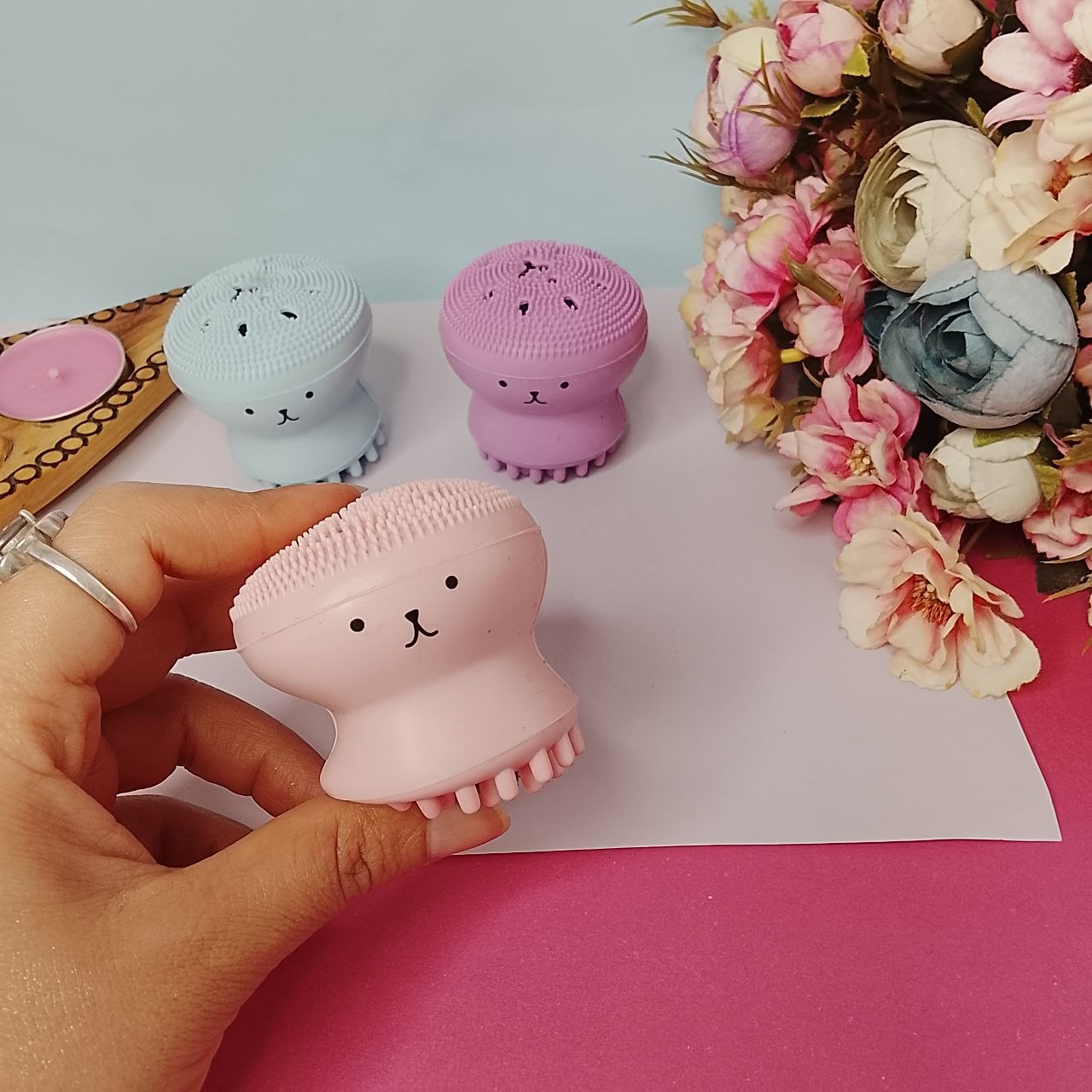 فیس براش اختاپوس سیلیکونی miss mistery برای شستشوی صورت و روتین پوستی